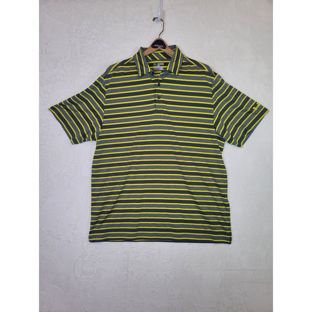 Under Armour Heatgear Golf Polo Shirt‎ Preppy Striped Vaca ResortwearSize 2XL